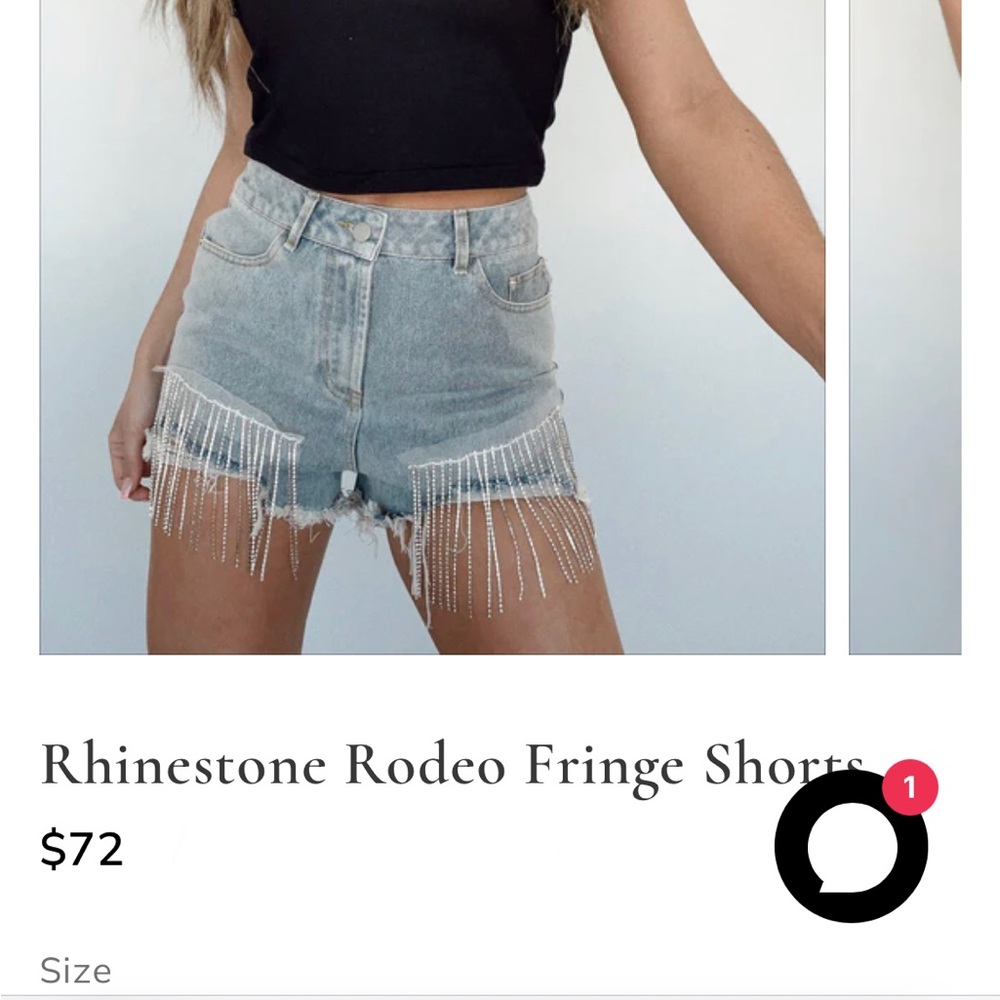 NWT rodeo rhinestone fringe shorts